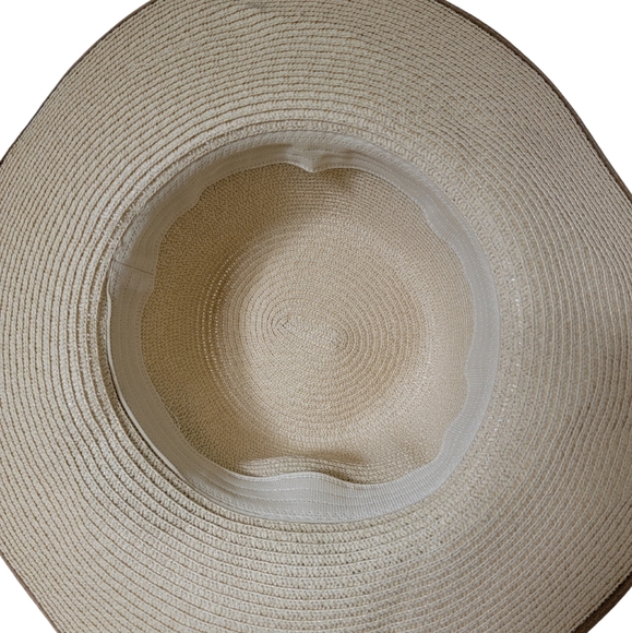 Braided Wide Brim Sunshade Boho Bohemian Hat with Bow - Picture 3 of 3